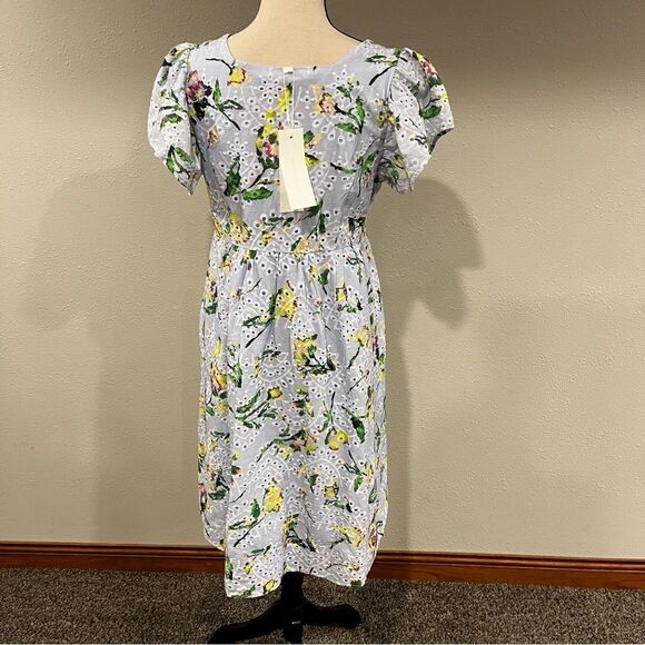 Adyson Parker Floral Embroidered Eyelet Square Neck Button Down Dress - Picture 6 of 15